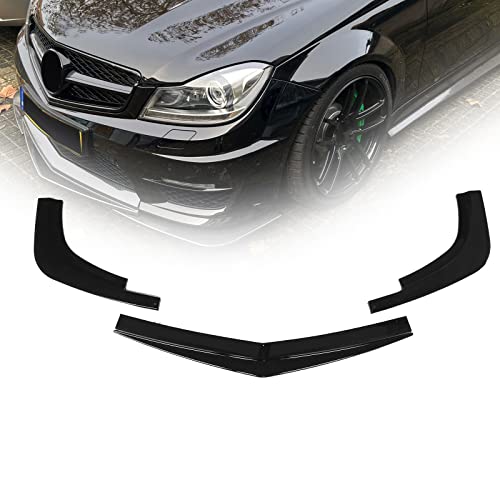 Aileron De Pare-Chocs Avant Noir Brillant de Haute Qualité pour W204 AMG