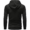 YuKaiChen Men's Pullover Hooded Sweatshirts Plaid Jacquard Long Sleeve Drawstring Hipster Casual Hoodies Black M #2