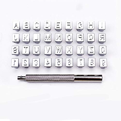 26 PCS Capital Leathercraft Metal Letter Stamps Punch Set, 1/4”(6mm)