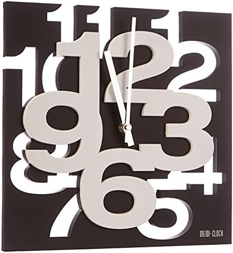 GMMH 3D Modern Design Wall Clock 1106 Kitchen/Office Clock Decoration Quiet White/Orange