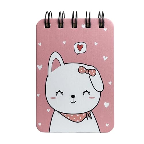 Image of Spiral Pocket Notebook (7.5 x 11 cm) | Cute Mini Notepad | Small Handy Notebook for School, Office & Personal Notes (Cat)