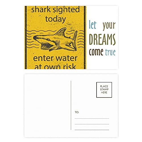 Cartes postales de remerciement Shark Enter Water pour souvenir d'anniversaire surf et plage