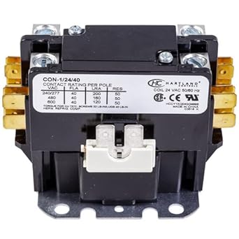 PACKARD C130A 1 Pole, 24 VAC Coil, 30 AMP, 50/60 HZ, CONTACTOR, Definite Purpose, Magnetic, Plus SHUNT