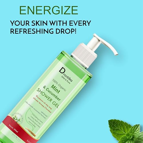 Image of Drontika Wild & Pure Cooling Body Wash, Mint & Cucumber Shower Gel, 400ml Moisturizing & Fragrant Bodywash, For Soft, Smooth & Fresh Skin, Refreshing Shower Gel, For Women & Men