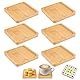 6 Stück Mini Bambus Tablett Quadratisch, 9cm Klein Tablett Aus Holz, Mosaik Untersetzer, Holztablett Klein für Trinkbecher, Kerzen, Blume Pflanze, Kaffee, Kuchen, Wohnzimmer Deko, DIY-Mosaikbedarf