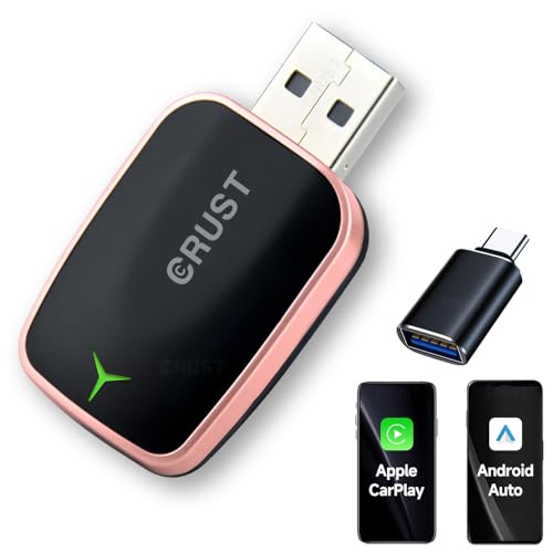 Image of CRUST AutoLink W20 Car Wireless Android Auto & CarPlay Adapter Receiver - Convert Wired to Wireless. Plug & Play. Bluetooth + 5GHz WiFi. USB A /C. for Cars with OEM Wired Android Auto /CarPlay