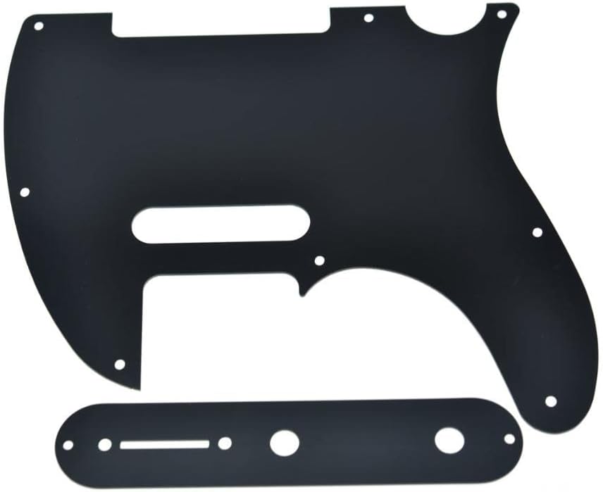 Dopro Metal Aluminum Anodized 8 Hole Tele Pickguard with Metal Control Plate and Screws for American/Mexican Telecaster Black