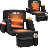 Overmont Heated Stadium Seat with Back Support – 3 Heat Levels