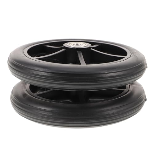 DRESSOOS 2個 耐摩耗静音前輪 軽量スチール製車椅子用ホイール 静音滑走 耐久性交換用パーツ 高齢者対応屋内外両用