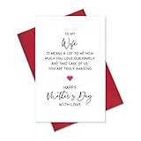 Ogeby Cute Mothers Day Gifts from Husband, Lovely Mother’s Day Card Gift for Wife, Happy Mother’s Day with Love Card from Husband