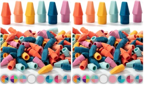 Image of Mr. Pen- Pencil Eraser Toppers, 240 Pack, Vintage Colors, Cap Erasers