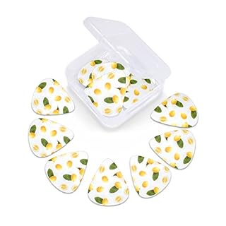 Lot de 12 médiators fins et épais pour guitare basse électrique Jaune citron - Les Beatles, Paul McCartney, John Lennon, RIngo Starr, George Harrison Lot de 12 médiators fins et épais pour guitare basse électrique Jaune citron – Image 6