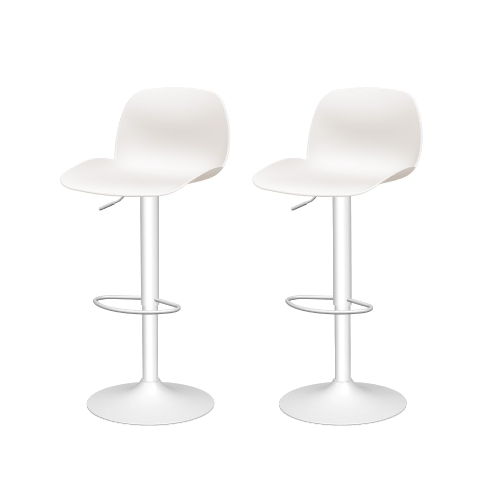Lagoon 7216 Köln Height Adjustable Bar Stool W/O Cushion - 2 Pcs Per/Set (White)