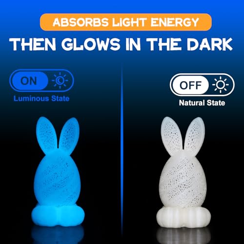 Image of LOVOON 3D Printer Filament Glow in Dark, Luminous Glow Blue PLA,Magic irradiative 3D PLA Filament 1.75mm, for Halloween and Christmas Decorations, Glow-Sky Blue,1KG(2.2lbs) /Spool