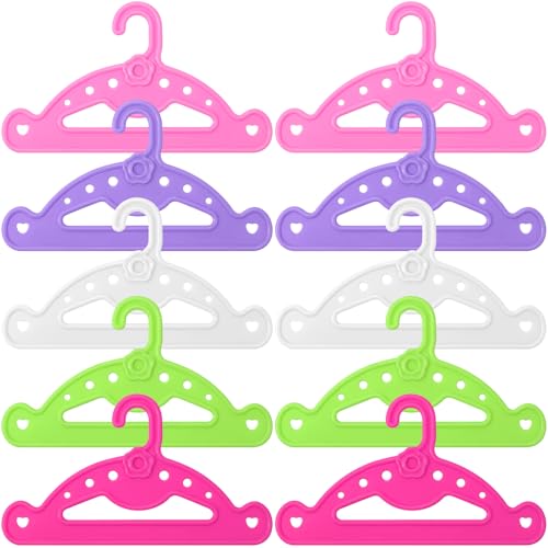10 Stück Puppenkleiderbügel, Bunter Puppen Kleiderbügel, Mini...