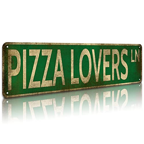 KooLL Pizza Lovers ln Sign Vintage Metal Sign Retro Metal Plaque Bar Pub Poster...