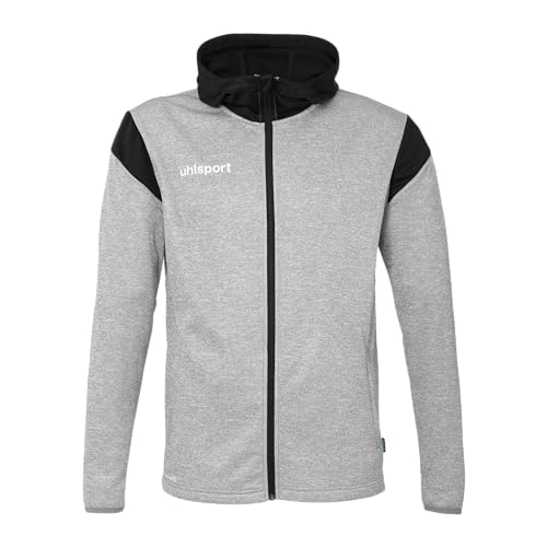 uhlsport Unisex Squad 27 Track Hood Sport-Jacke, Dark Grau Melange/Schwarz, XL EU