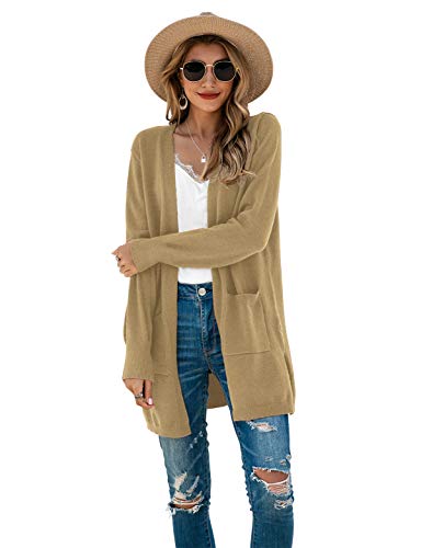 Image of TASAMO Cardigan Sweaters for Women Long Sleeve Open Front Casual Knit Fall Coat Oversized Soft Outwear with Pockets