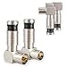 Produktbild Winkelstecker Set 2X Stecker & 2X Buchse für Kabelfensehen Antennenstecker DVB-C Radio DVB-T2 TV IEC (männlich + weiblich) Kompressionsstecker Veredelt für Antennenkabel Kabel BK Anlagen 4K 90° Grad