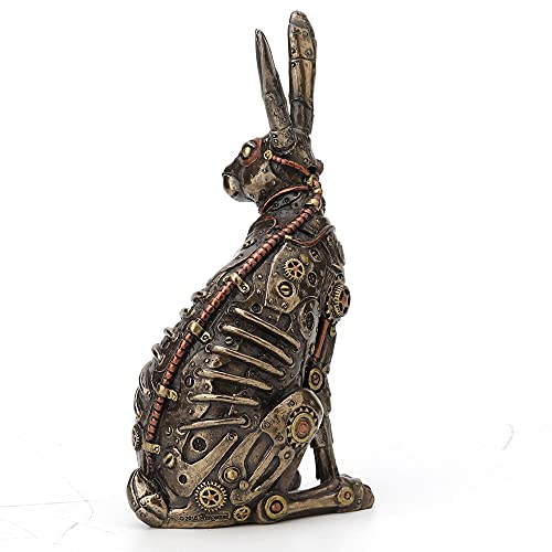 Estatua estilo steampunk conejo acabado bronce miniatura 6