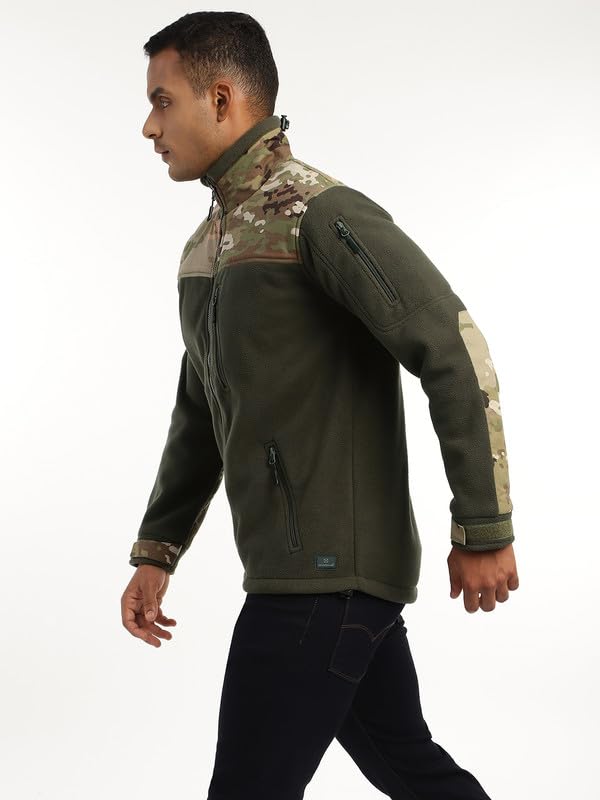 Image of MOUNTMILLER Men's Ripstop Dual Superbond HLKN Fleece Tactical Jacket | Water Repellant | Multi-Pocket | Abrasion-Resistant | Ideal for Outdoor, Hiking & Trekking