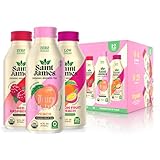 Saint James Iced Tea - Organic Black & Green Tea - Non GMO, Gluten Free, Low Calorie & Low Sugar - Party Variety Pack, 12 Pack (16 fl oz each)