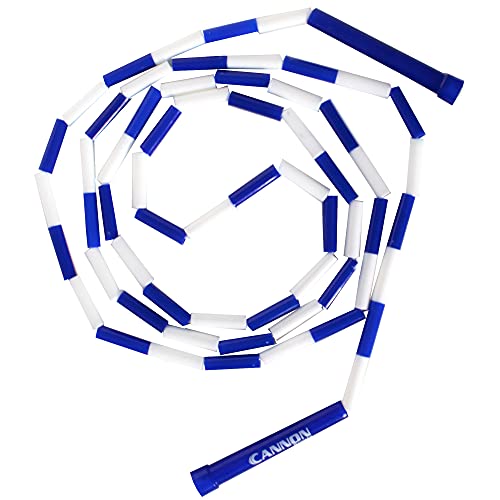 Cannon Sports Segmented Jump Rope for Outdoor Fitness and Gym - Colorful Beaded Ropes for Kids and Adults (Blue/White - 8ft)