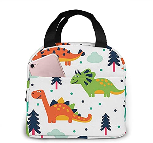 Lsjuee 3D novità Dinosauri colorati Pranzo al sacco Contenitore per il pranzo isolato Contenitore per il pranzo per donna Uomo