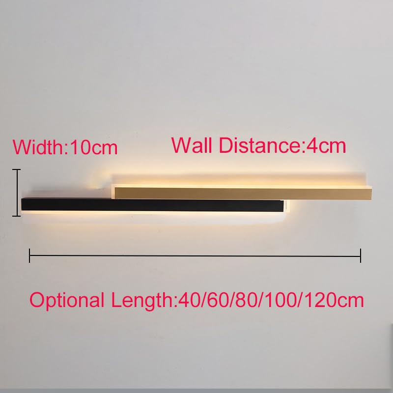 Iluminación de pared interior LED moderna con mando a distancia negro 2