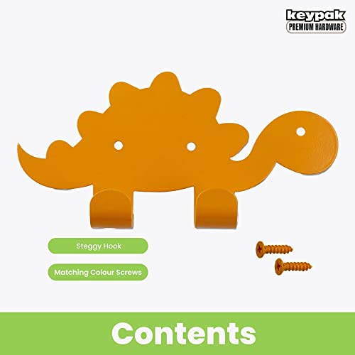 keypak Kids Dinosaur Double Coat Hooks, Door Wall Mounted Metal Decorative Hooks for Boys & Girls - Image 4