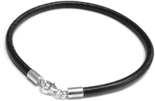 Miniatura 4 de Adabele Auténtica pulsera de cordón de cuero de 0.118 in con cierre de plata de ley 925, joyería hipoalergénica sin níquel (7 7.5 8 pulgadas)