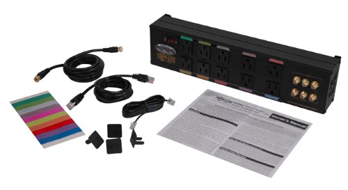 Tripp Lite Isobar 10 Outlet Audio/Video Surge Protector Tel/Modem/Coax/Network 8Ft Cord Right Angle Plug, & $500,000 Insurance (Ht10Dbs) Black #TOP7