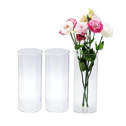 8 Inches Tall (20 cm) Clear Glass Cylinder vases,Pack of 3 Centerpiece Flower Vase,Floating Candle Holder for Home & Garden Decor, Wedding, Party.