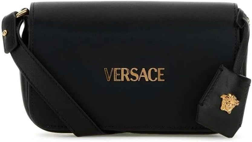 Mini Shoulder Bag - Versace - Leather - Black