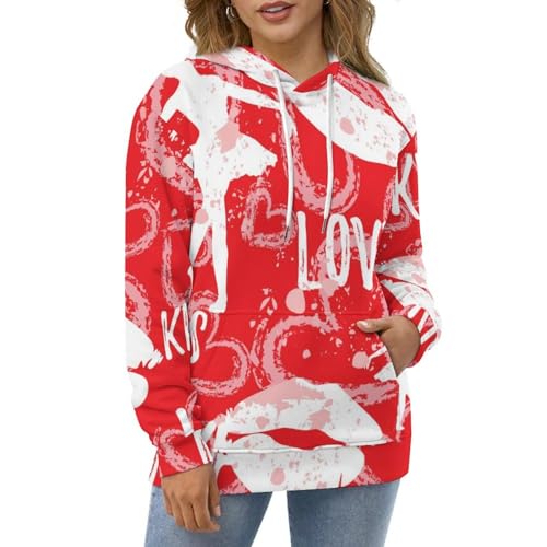 Sweat à Capuche Lèvres De Danseuse Étoile UMENG Pull pour Sorties Urbaines - 5