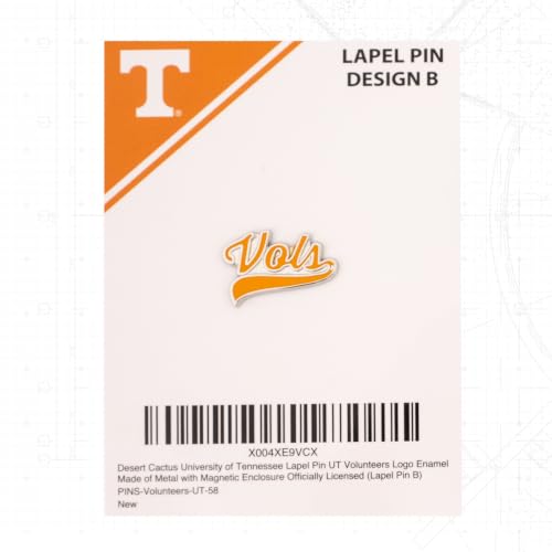 Image of Desert Cactus University of Tennessee Magnetic Metal Lapel Pin (B)