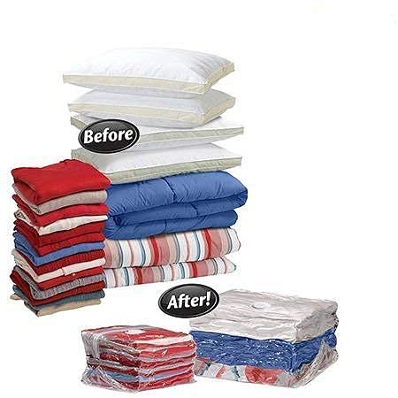 Smitex Vacuum Storage Bags Space Saver Sealer Compression Bags with Travel Hand Pump for Clothes Storage, Mattress, Blanket, Pillows, comforter storage bag,Travel, Bedding (12 Pack) (80 X 120) 2