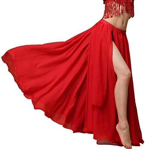 WuchiealWomen's Belly Dance Costume Chiffon Dancing Skirt Sexy Large Swing Dancing Skirts Dress