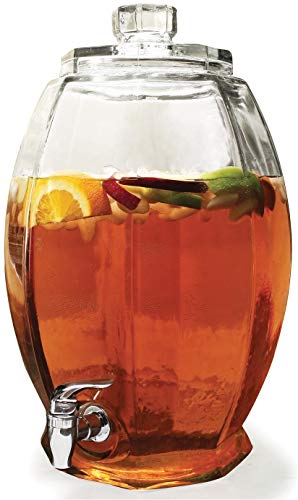 image for Circleware Cranston Beverage Dispenser with Glass Lid, Sun Tea Jar wit