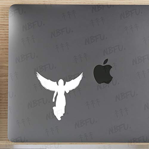 Image of Angel With Wings (White) (Set Of 2) Premium Waterproof Vinyl Decal Stickers For Laptop Phone Accessory Helmet Car Window Bumper Mug Tuber Cup Door Wall Decoration