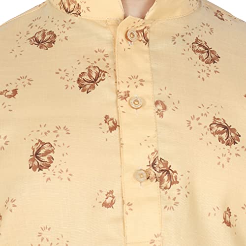 Image of SG YUVRAJ Printed Cotton Kurta For Boys