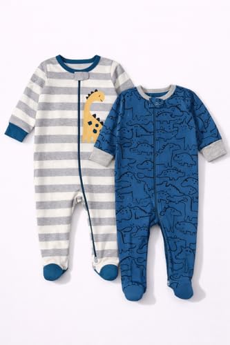 Image of TuddyBuddy 100% Cotton Multi Color Zipper Romper Sleepsuit /Romper /Jumpsuit for Baby Boy & Baby Girl