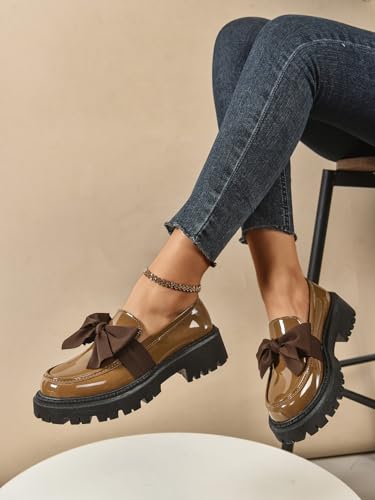 Women's Cute Bowknot Design Loafers, Trending Shoes, Fashionable Solid Color Slip on Loafers for Daily Wear, Casual Comfortable Shoes for Daily Wear, Office Walking Footwear3