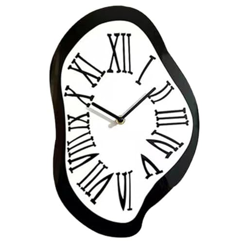 Jorzer Reloj de Pared de acrílico derretido silencioso y distorsionado Funciona con Pilas Ideal para Sala de Estar Cocina Dormitorio pequeño...