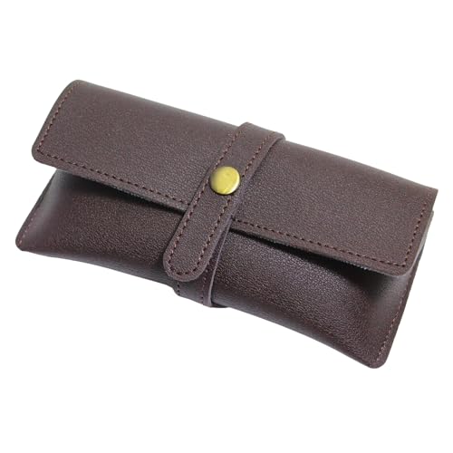 Image of Personalized Leather Goggle Cover | Custom Name | Unisex Faux Leather Eyewear Case with Button Closure | Travel-Friendly & Durable Sunglasses Holder for Men & Women