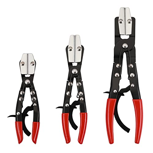 Image of Mayouko Metal Hose Pinch Off Pliers, Automatic Locking Ratcheting, Pliers for Coolant Hose, Radiator Hose, Fuel Hose, Carbon Steel, 8 inch, 10 inch, 12 inch