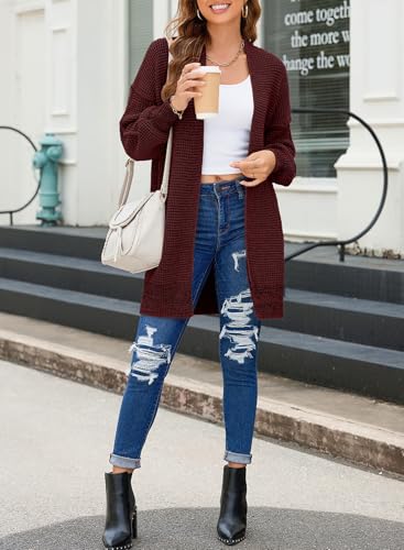 Image of Sidefeel Cardigan Sweaters for Women 2026 Fall Outfits | Soft Cozy Warm Cardigans, Checkered Long Sleeve Open Front, Chunky Knit Oversized Sweater Coats, Casual Office Wear
