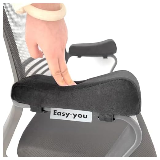 Easy-you Office Chair Armrest Covers, Set of 2 Comfortable Armrest Elbow Pillow (2 Black Armrest Pillow)