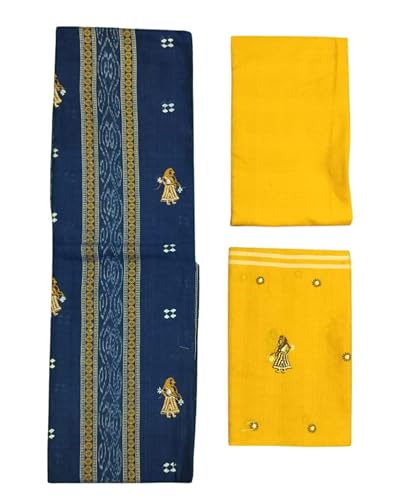 Image of Odisha Sambalpuri Handloom Woman's Pure Cotton Handloom Dress Material With Dupatta Bottom Wear 3 Pic Set Sambalpuri dress material Unstitched