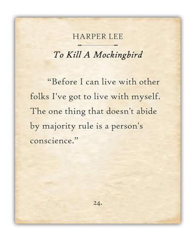 Harper Lee - To Kill a Mockingbird - Before I Can Live With Other Folks - 11x14 Unframed Typography Art Print - Great Inspirational Gift and Decor for Home and Office Under $15